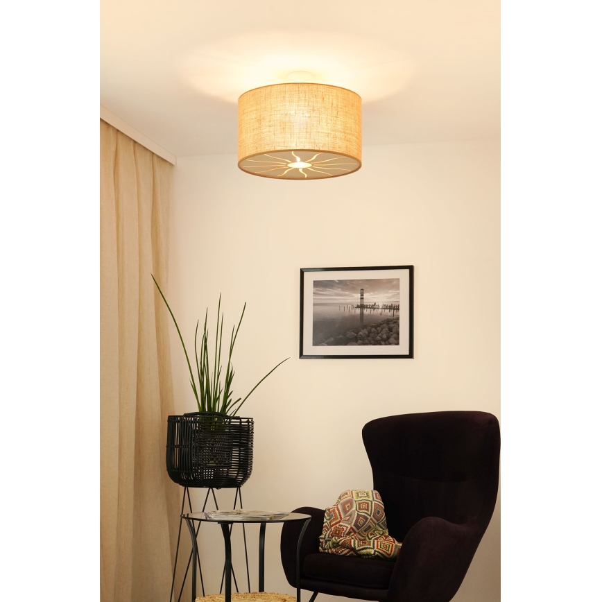 Brilagi - Candeeiro integrado COUNTRY ROLLER 1xE27/15W/230V diâmetro 45 cm bege
