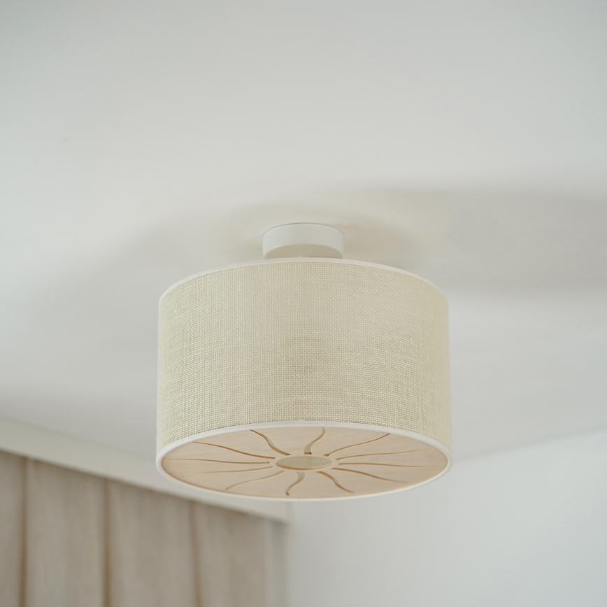 Brilagi - Candeeiro integrado COUNTRY ROLLER 1xE27/15W/230V diâmetro 45 cm creme