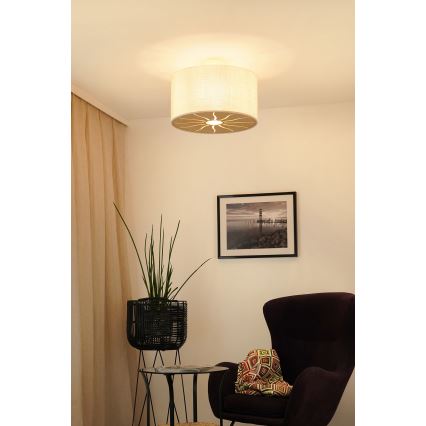 Brilagi - Candeeiro integrado COUNTRY ROLLER 1xE27/15W/230V diâmetro 45 cm creme