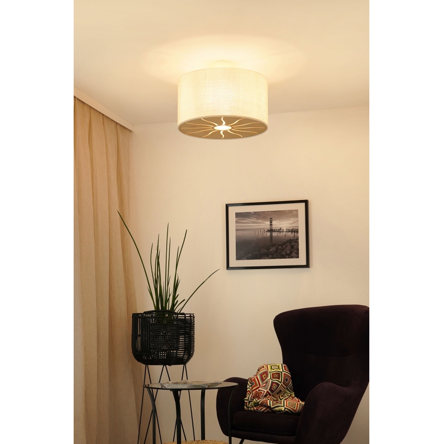Brilagi - Candeeiro integrado COUNTRY ROLLER 1xE27/15W/230V diâmetro 45 cm creme