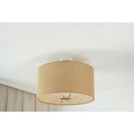 Brilagi - Candeeiro integrado COUNTRY ROLLER 1xE27/15W/230V diâmetro 50 cm bege
