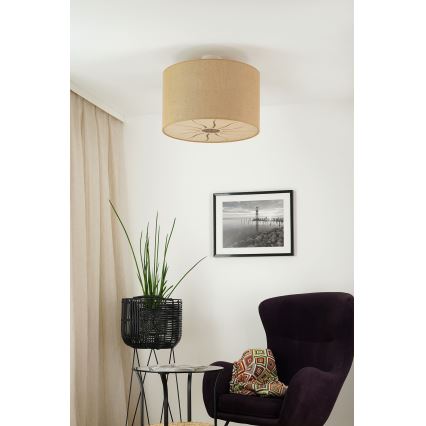 Brilagi - Candeeiro integrado COUNTRY ROLLER 1xE27/15W/230V diâmetro 50 cm bege