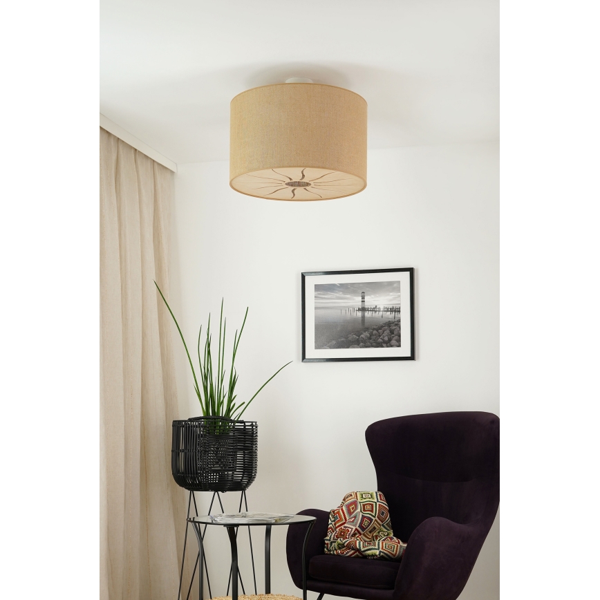 Brilagi - Candeeiro integrado COUNTRY ROLLER 1xE27/15W/230V diâmetro 50 cm bege