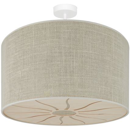 Brilagi - Candeeiro integrado COUNTRY ROLLER 1xE27/15W/230V diâmetro 50 cm creme