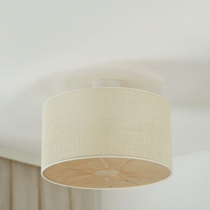 Brilagi - Candeeiro integrado COUNTRY ROLLER 1xE27/15W/230V diâmetro 50 cm creme