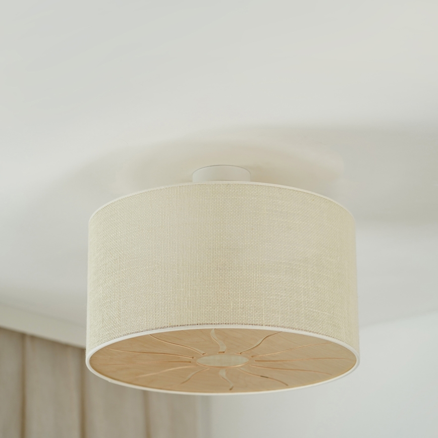 Brilagi - Candeeiro integrado COUNTRY ROLLER 1xE27/15W/230V diâmetro 50 cm creme