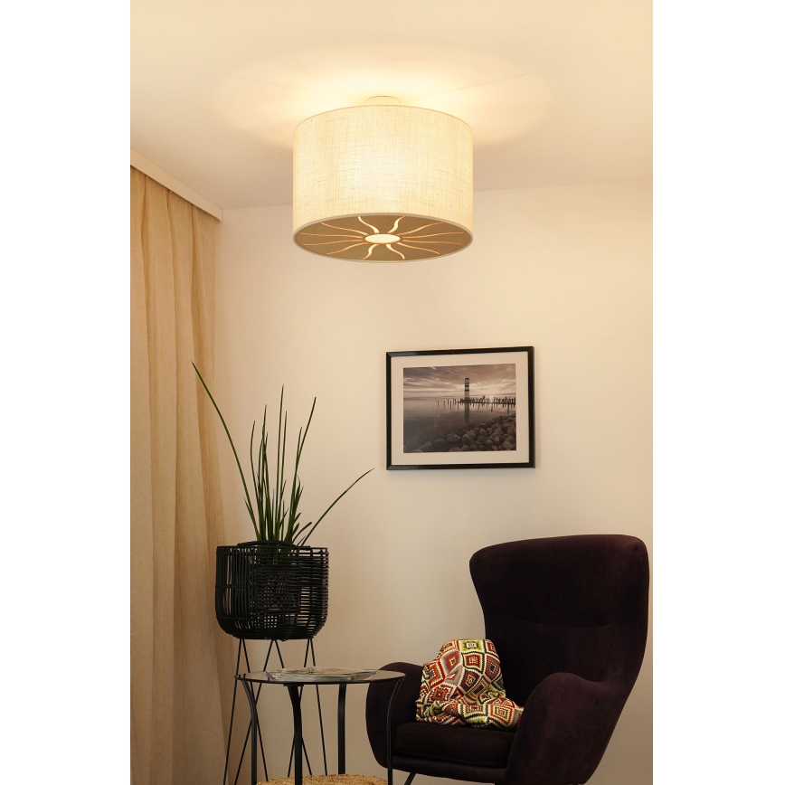 Brilagi - Candeeiro integrado COUNTRY ROLLER 1xE27/15W/230V diâmetro 50 cm creme