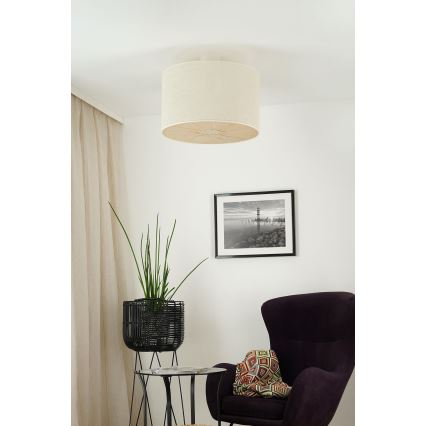 Brilagi - Candeeiro integrado COUNTRY ROLLER 1xE27/15W/230V diâmetro 50 cm creme