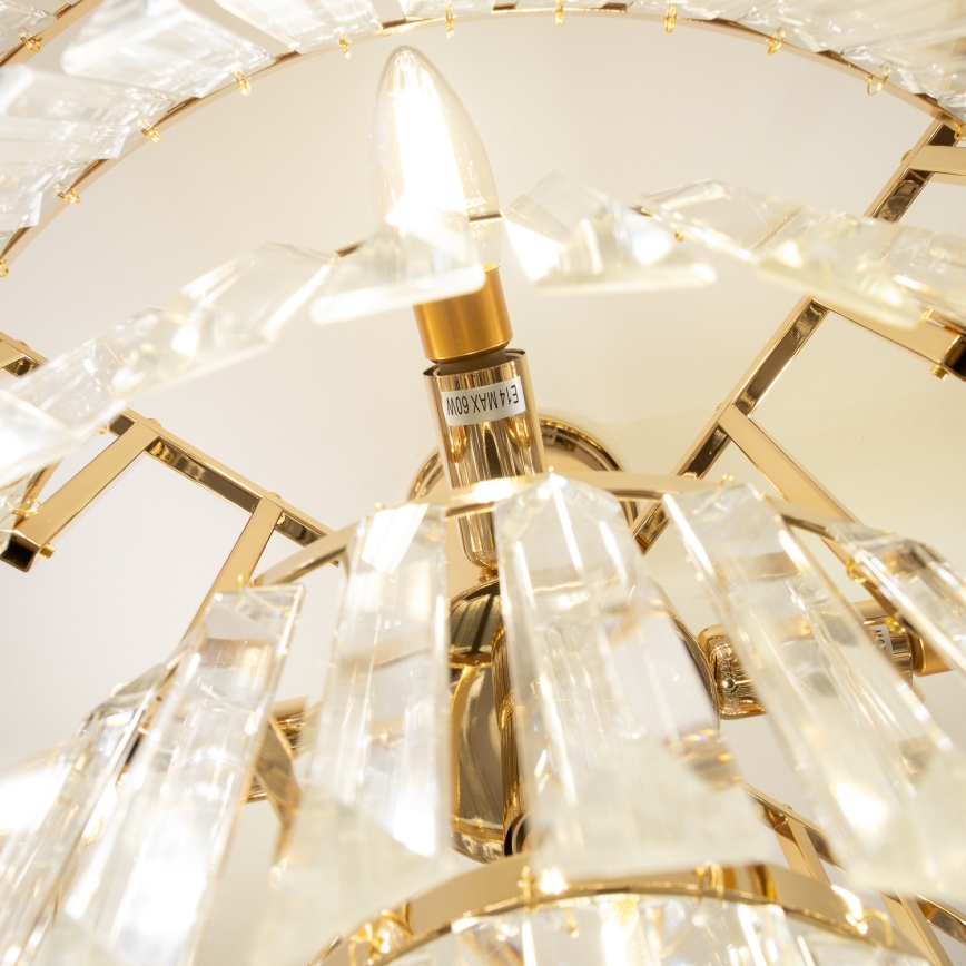 Brilagi - Candeeiro integrado CRYSTAL 5xE14/40W/230V dourado