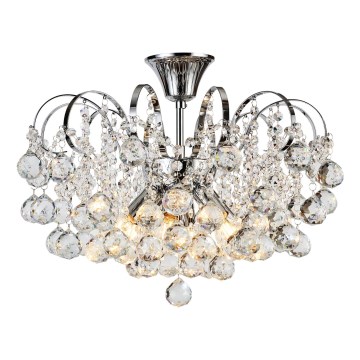 Brilagi - Candeeiro integrado CRYSTAL 6xE14/60W/230V cromado brilhante