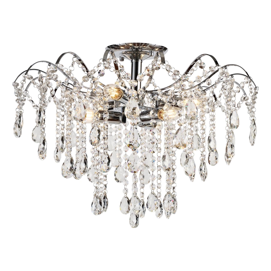 Brilagi - Candeeiro integrado CRYSTAL 6xE14/60W/230V cromado brilhante
