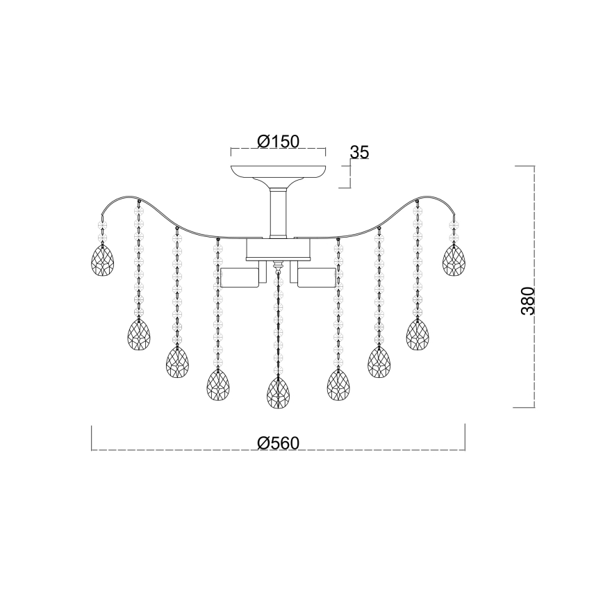 Brilagi - Candeeiro integrado CRYSTAL 6xE14/60W/230V cromado brilhante