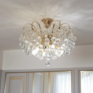 Brilagi - Candeeiro integrado CRYSTAL 6xE14/60W/230V dourado