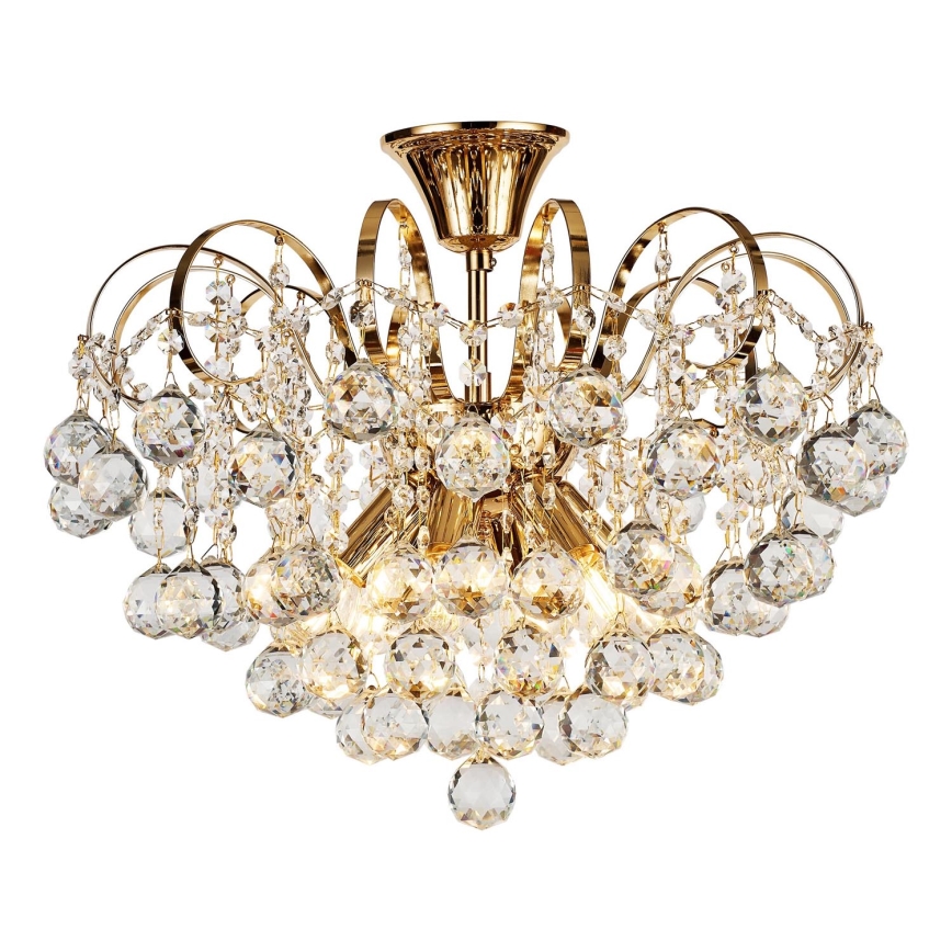 Brilagi - Candeeiro integrado CRYSTAL 6xE14/60W/230V dourado