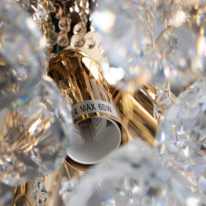Brilagi - Candeeiro integrado CRYSTAL 6xE14/60W/230V dourado