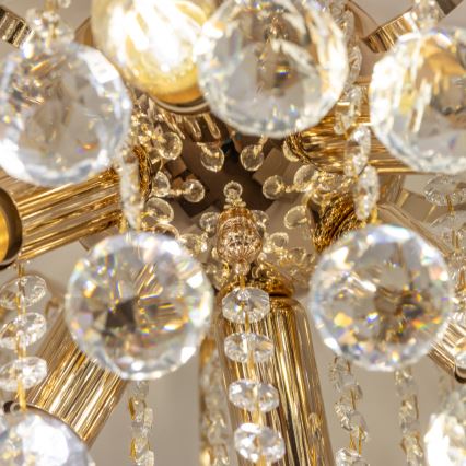 Brilagi - Candeeiro integrado CRYSTAL 6xE14/60W/230V dourado