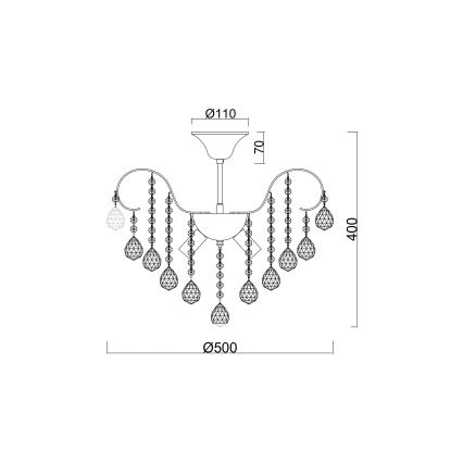 Brilagi - Candeeiro integrado CRYSTAL 6xE14/60W/230V dourado