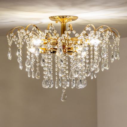 Brilagi - Candeeiro integrado CRYSTAL 6xE14/60W/230V dourado