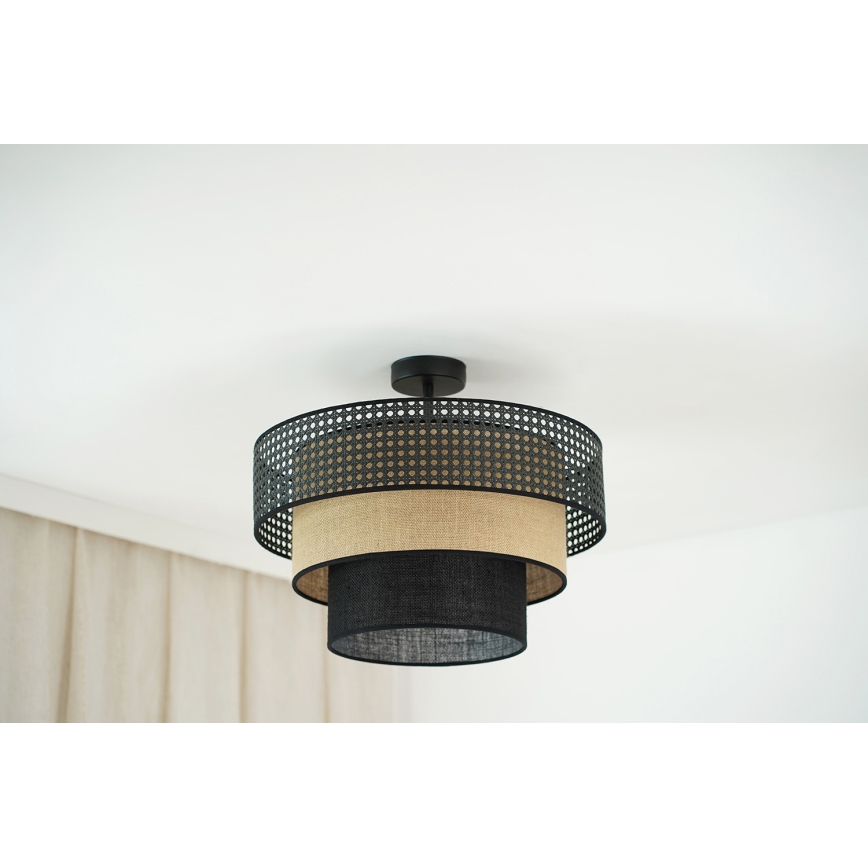 Brilagi - Candeeiro integrado DAKOTA LUNETA 1xE27/15W/230V diâmetro 45 cm preto/bege