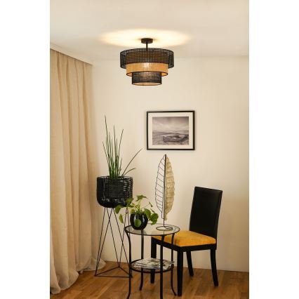 Brilagi - Candeeiro integrado DAKOTA LUNETA 1xE27/15W/230V diâmetro 45 cm preto/bege