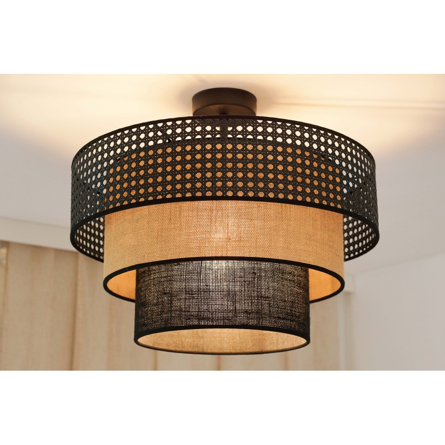 Brilagi - Candeeiro integrado DAKOTA LUNETA 1xE27/15W/230V diâmetro 45 cm preto/bege