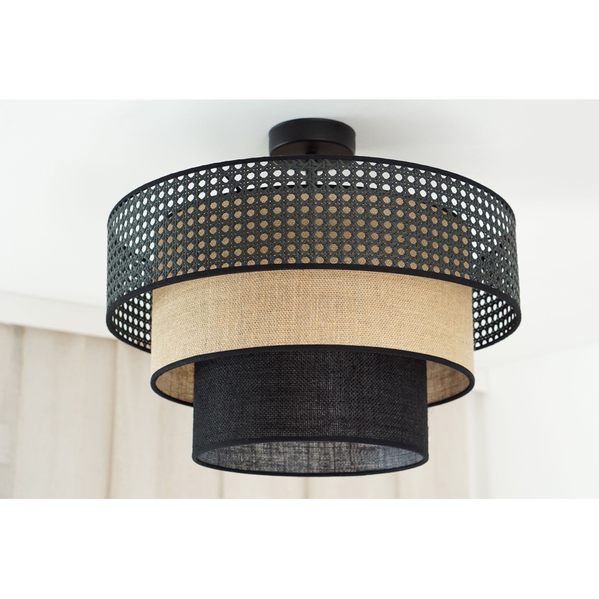Brilagi - Candeeiro integrado DAKOTA LUNETA 1xE27/15W/230V diâmetro 45 cm preto/bege