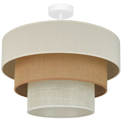 Brilagi - Candeeiro integrado DENVER LUNETA 1xE27/15W/230V diâmetro 45 cm bege/castanho/creme