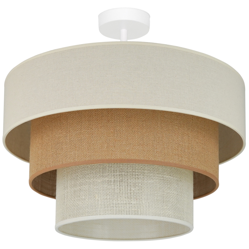 Brilagi - Candeeiro integrado DENVER LUNETA 1xE27/15W/230V diâmetro 45 cm bege/castanho/creme