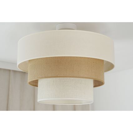 Brilagi - Candeeiro integrado DENVER LUNETA 1xE27/15W/230V diâmetro 45 cm bege/castanho/creme
