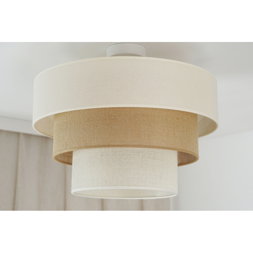 Brilagi - Candeeiro integrado DENVER LUNETA 1xE27/15W/230V diâmetro 45 cm bege/castanho/creme