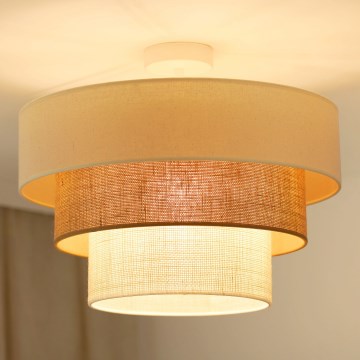 Brilagi - Candeeiro integrado DENVER LUNETA 1xE27/15W/230V diâmetro 45 cm bege/castanho/creme