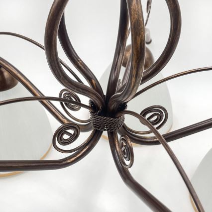 Brilagi - Candeeiro  integrado LED ANTICO 5xE27/60W/230V bronze pátina