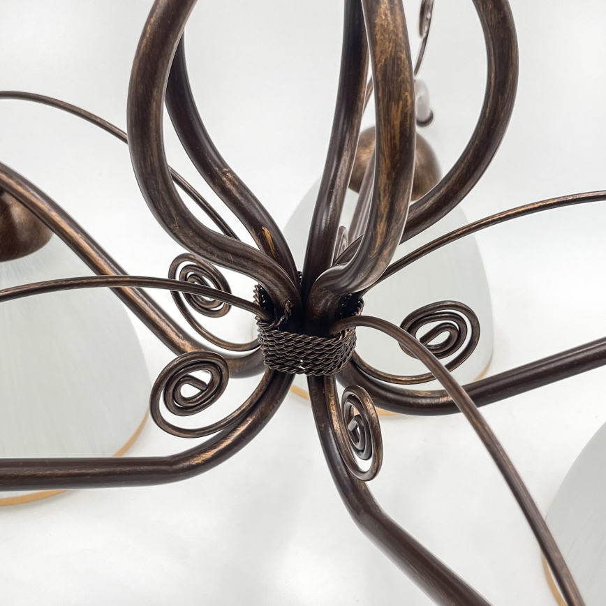 Brilagi - Candeeiro  integrado LED ANTICO 5xE27/60W/230V bronze pátina