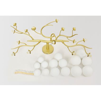 Brilagi - Candeeiro  integrado LED MISTEL 15xG9/3W/230V dourado/branco