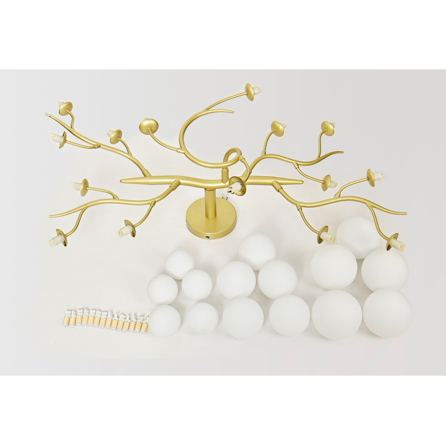 Brilagi - Candeeiro  integrado LED MISTEL 15xG9/3W/230V dourado/branco