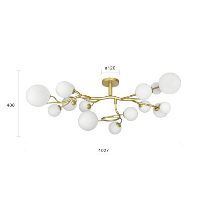 Brilagi - Candeeiro  integrado LED MISTEL 15xG9/3W/230V dourado/branco