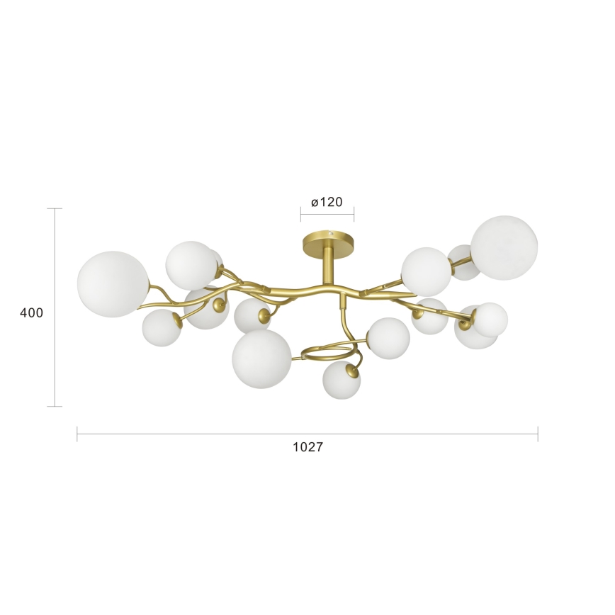 Brilagi - Candeeiro  integrado LED MISTEL 15xG9/3W/230V dourado/branco