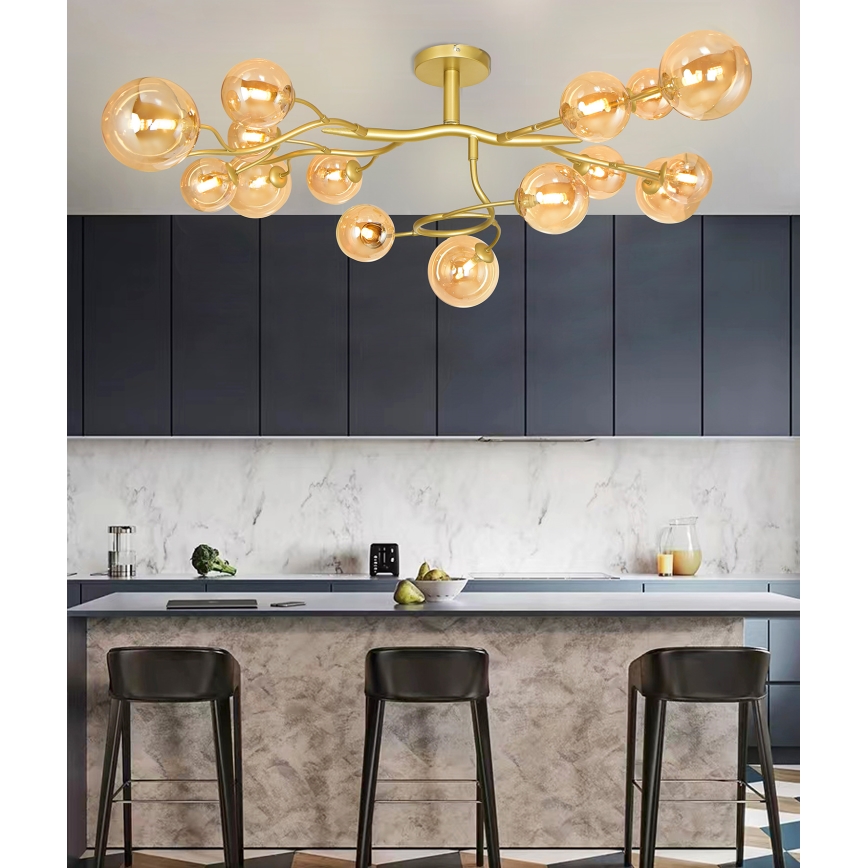 Brilagi - Candeeiro  integrado LED MISTEL 15xG9/3W/230V dourado