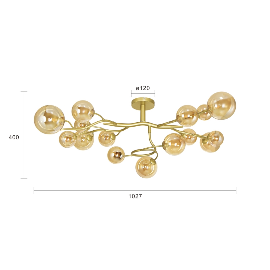 Brilagi - Candeeiro  integrado LED MISTEL 15xG9/3W/230V dourado