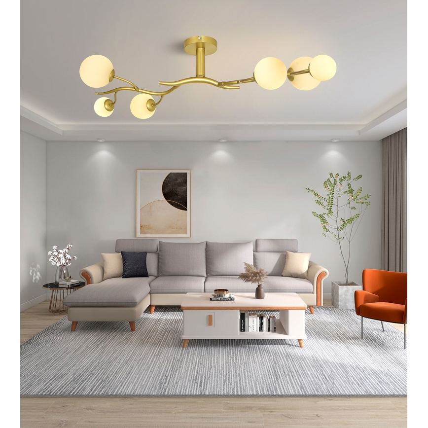 Brilagi - Candeeiro  integrado LED MISTEL 6xG9/3W/230V dourado/branco