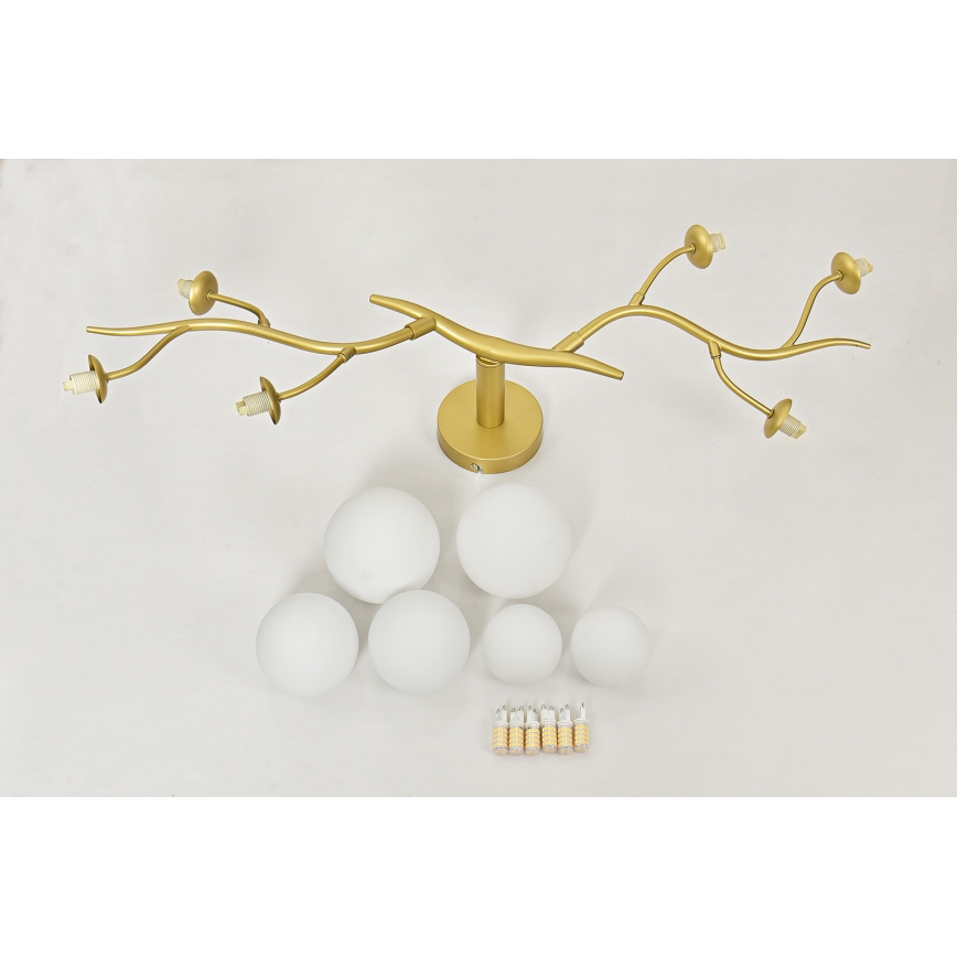 Brilagi - Candeeiro  integrado LED MISTEL 6xG9/3W/230V dourado/branco