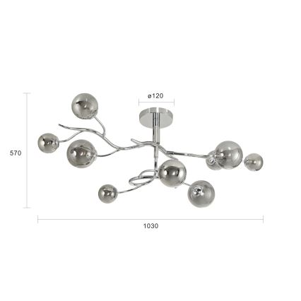 Brilagi - Candeeiro  integrado LED MISTEL 9xG9/3W/230V cromado brilhante/fumado