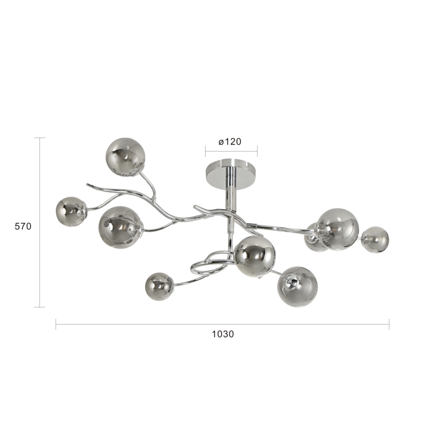 Brilagi - Candeeiro  integrado LED MISTEL 9xG9/3W/230V cromado brilhante/fumado
