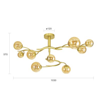 Brilagi - Candeeiro  integrado LED MISTEL 9xG9/3W/230V dourado