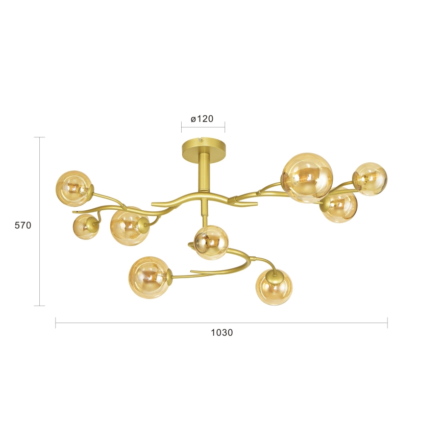 Brilagi - Candeeiro  integrado LED MISTEL 9xG9/3W/230V dourado
