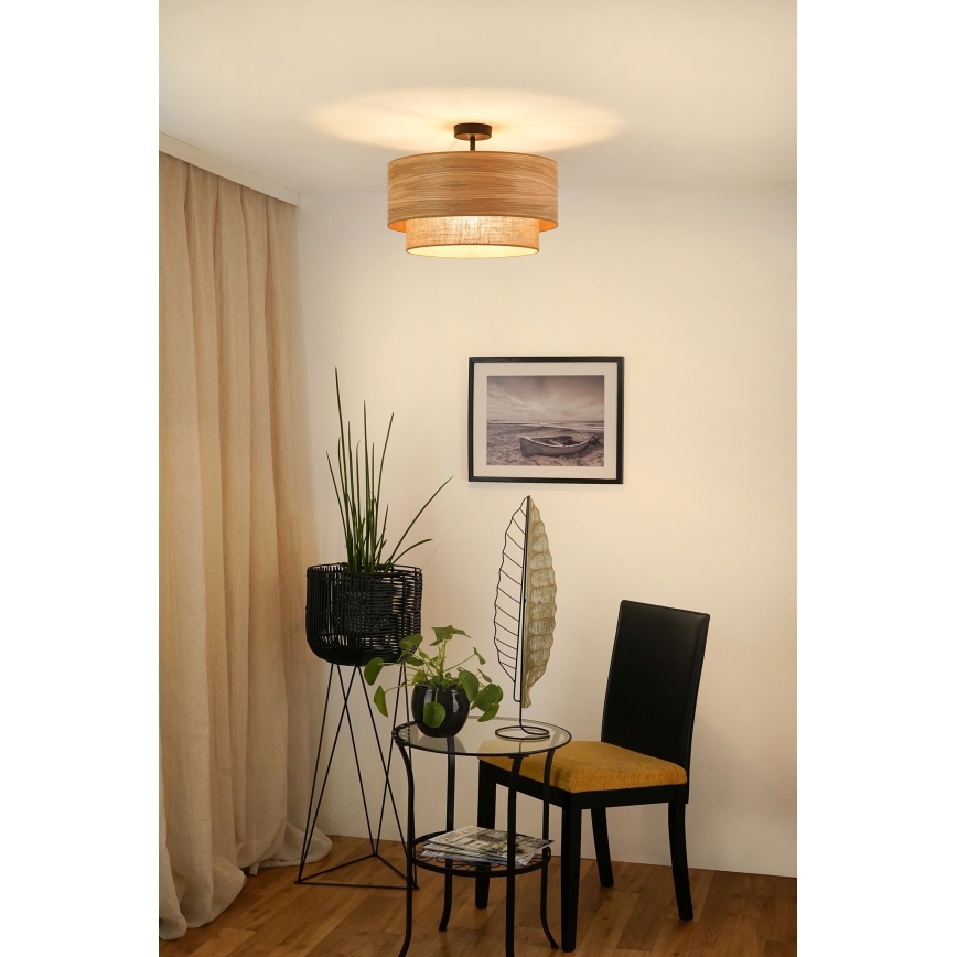 Brilagi - Candeeiro integrado MONTANA BOHO 1xE27/15W/230V diâmetro 45 cm castanho