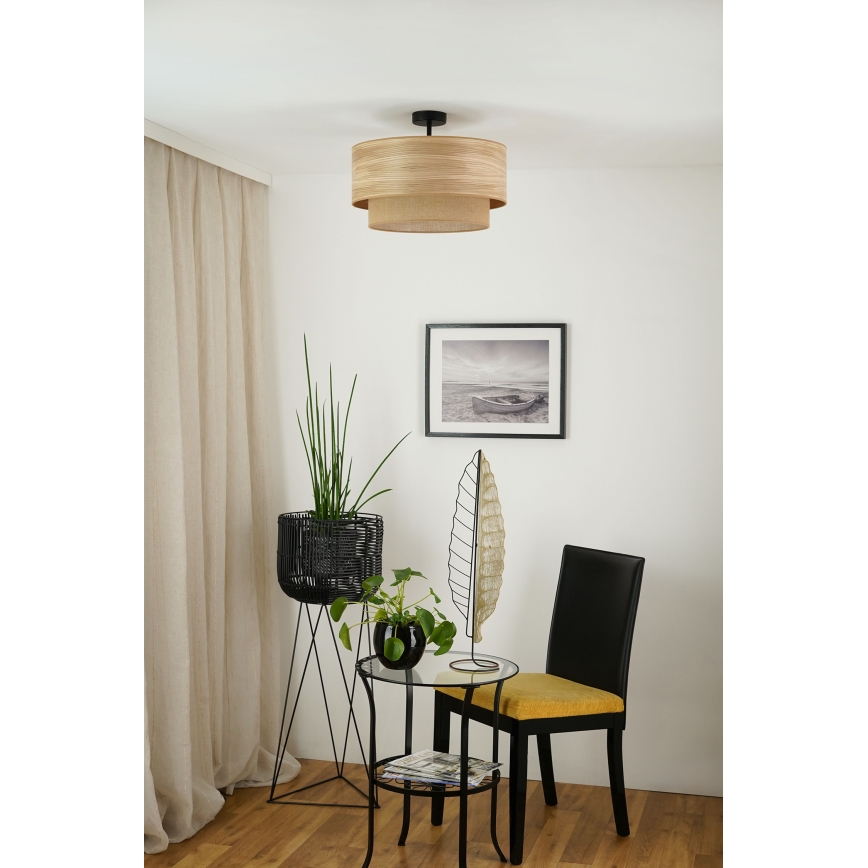 Brilagi - Candeeiro integrado MONTANA BOHO 1xE27/15W/230V diâmetro 45 cm castanho