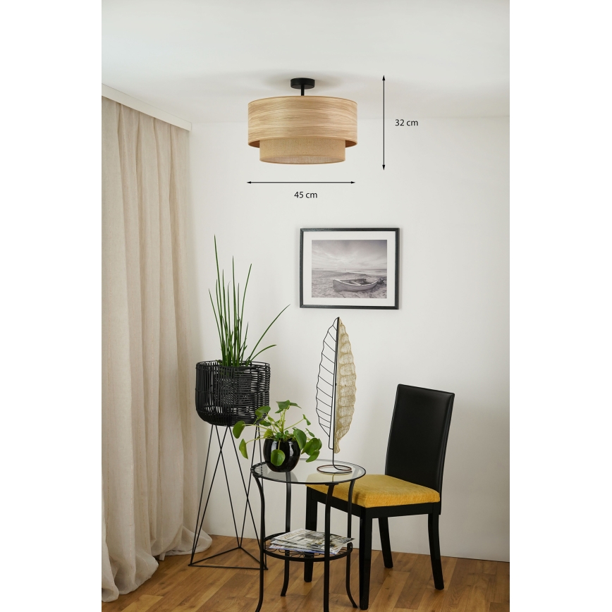 Brilagi - Candeeiro integrado MONTANA BOHO 1xE27/15W/230V diâmetro 45 cm castanho