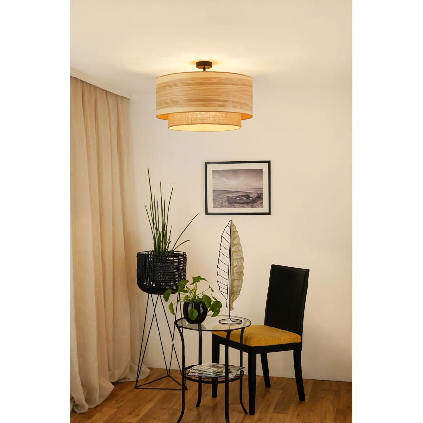 Brilagi - Candeeiro integrado MONTANA BOHO 1xE27/15W/230V diâmetro 60 cm castanho