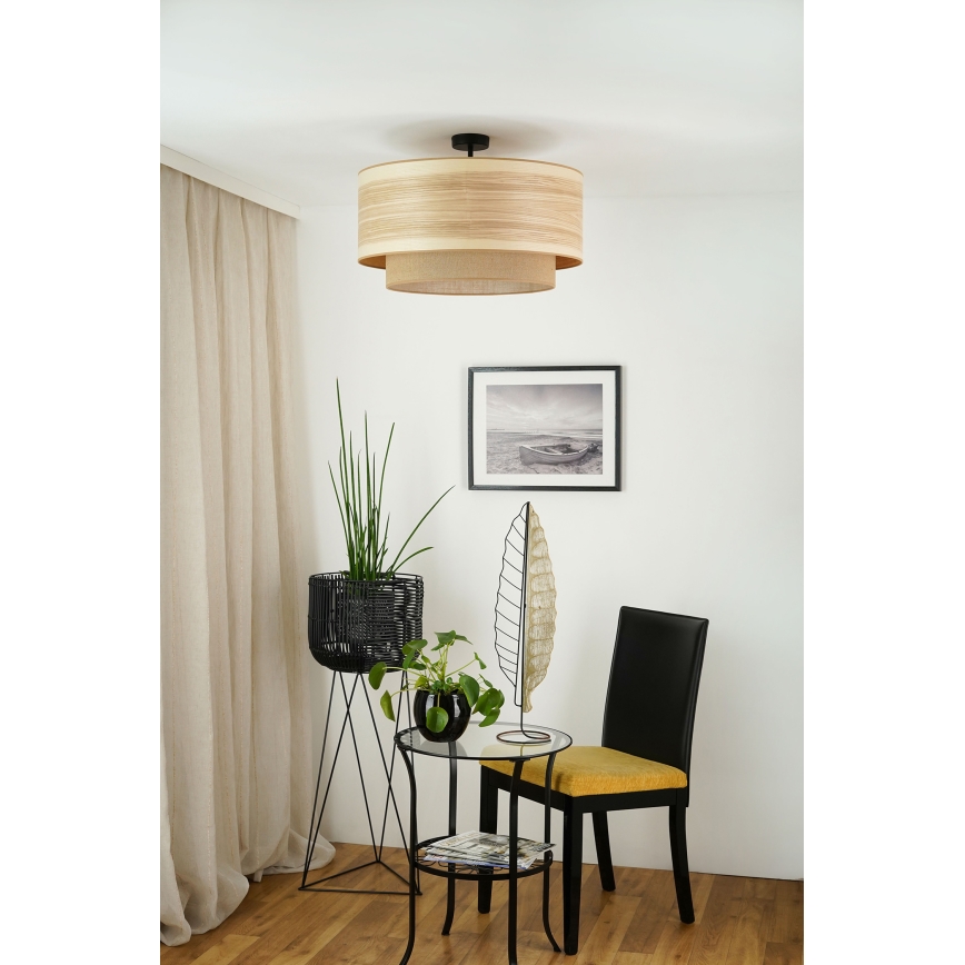 Brilagi - Candeeiro integrado MONTANA BOHO 1xE27/15W/230V diâmetro 60 cm castanho